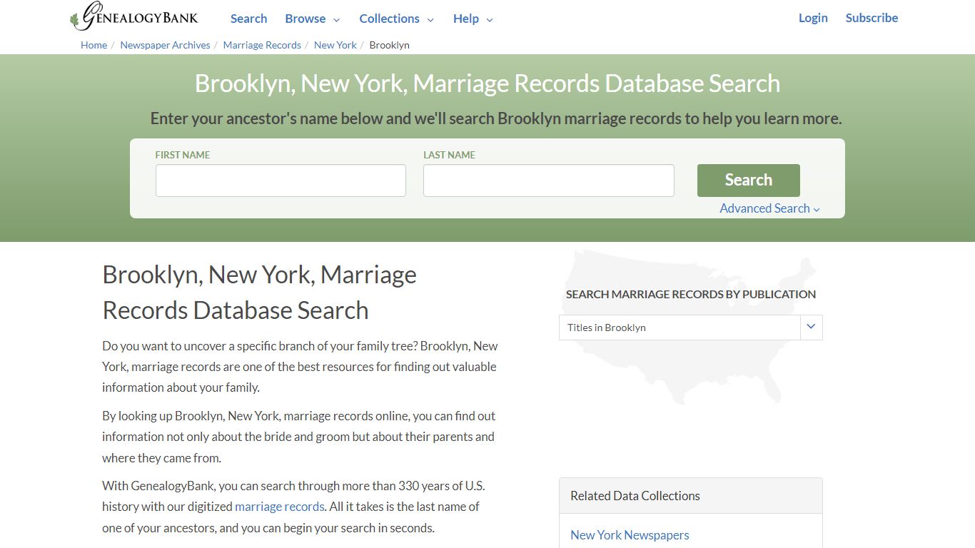 Brooklyn, New York, Marriage Records Online Search - NewsBank